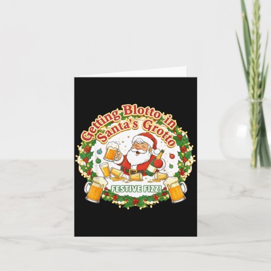 Getting Blotto In Santa's Grotto Drunk Friends Nig Kaart (Voorkant)