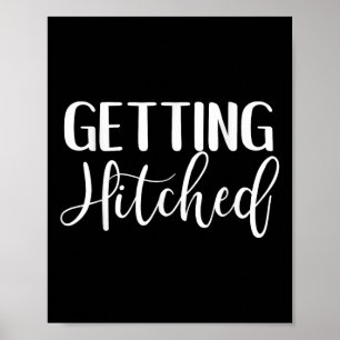 Getting Hitched bruid en bruidegom Fancy huwelijks Poster