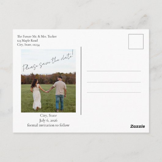 Getting Hitched Save the Date Postcard Briefkaart (Achterkant)