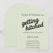 "Getting Hitched" Trouw Elopement Uitnodiging (Voorkant / Achterkant)