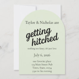 "Getting Hitched" Wedding Elopement Invitation Kaart