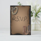 getting hitched western cowboy boots wedding RSVP (Staand voorkant)