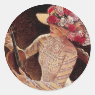 "Getting in Tune" door Sue Halstenberg Ronde Sticker