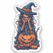 Getting Into the Halloween Spirit Sticker cartoon (Voorkant)
