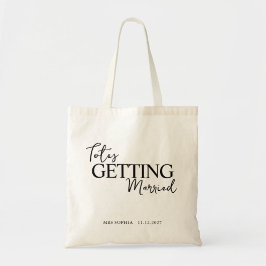 Getting Married Bride To Be Gifts | Bride Name Tote Bag (Voorkant)