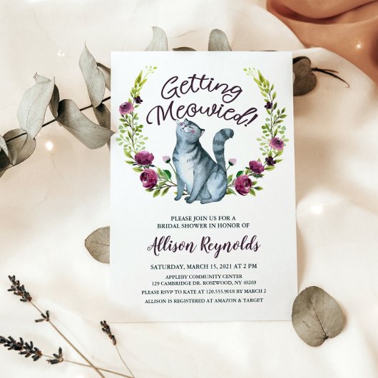 Getting Meowied Bruiloftsfeest Kaart