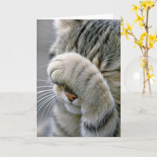 Getting Old Birthday Humor Tabby Cat Kaart (Gele Bloem)