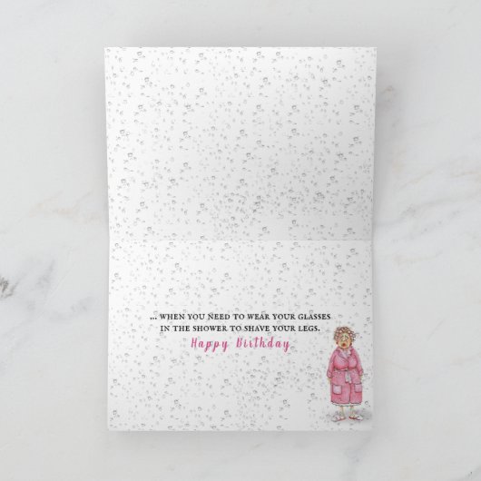 Getting Older Birthday eyeballs and water drops Kaart (Binnen)