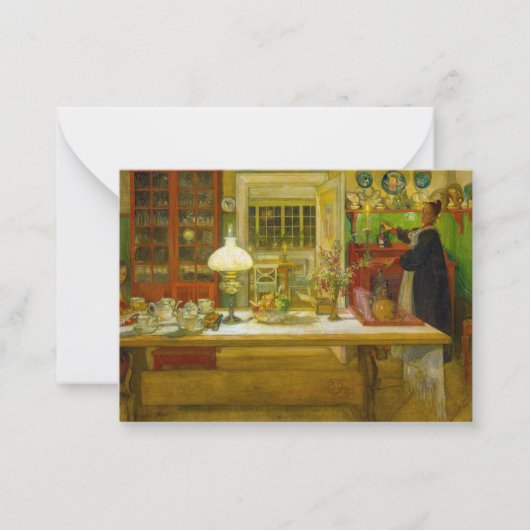 Getting Ready for a Game, 1901 by Carl Larsson Notitiekaartje (Voorkant)