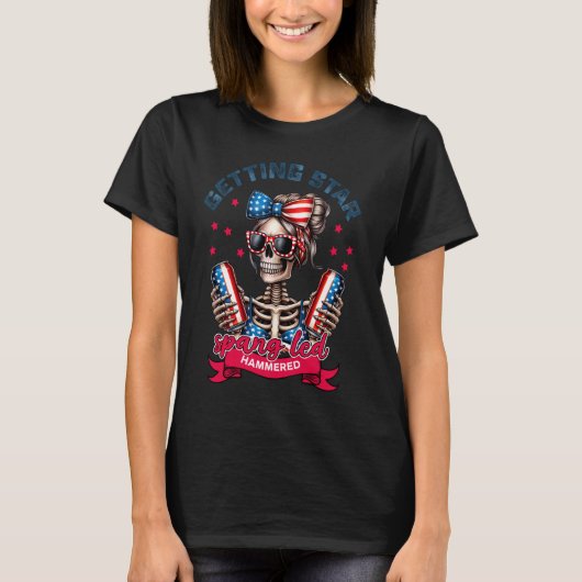 Getting Star Spangled Hammered 4th of July Funny S T-shirt (Voorkant)
