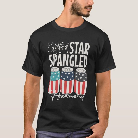 Getting Star Spangled Hammered Beer 4th of July T-shirt (Voorkant)