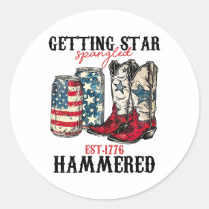 Getting Star Spangled Hammered Est 1776 Ronde Sticker
