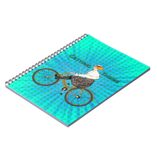 "Getting There"  Vrouw Fietser Notitieboek (Linkerzijde)