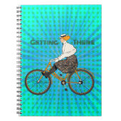 "Getting There"  Vrouw Fietser Notitieboek (Voorkant)