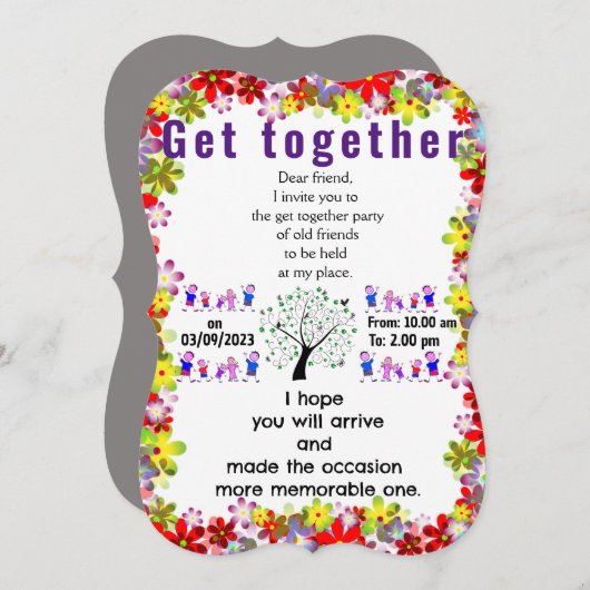 Getting together uitnodiging (Voorkant / Achterkant)