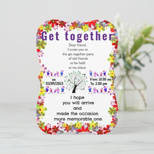 Getting together uitnodiging (Staand voorkant)