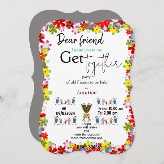 Getting together uitnodiging (Voorkant / Achterkant)