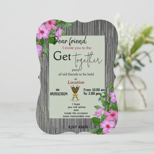 Getting together uitnodiging (Staand voorkant)