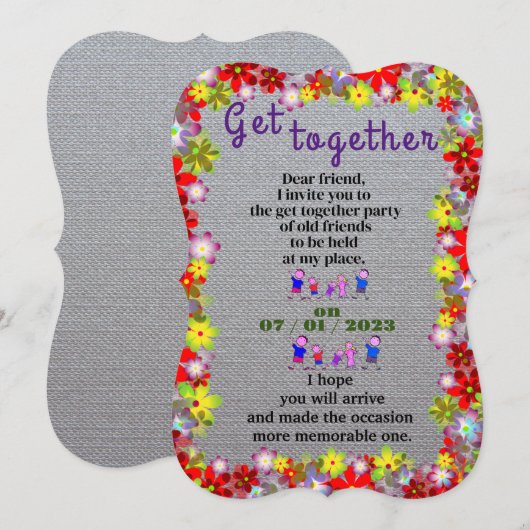 Getting together uitnodiging (Voorkant / Achterkant)