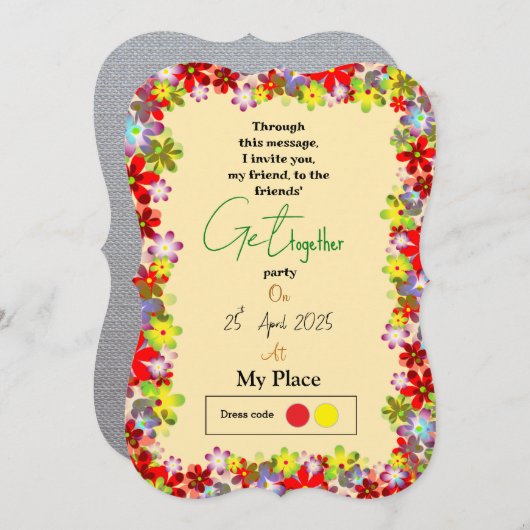 Getting together uitnodiging (Voorkant / Achterkant)