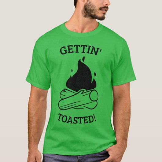 Gettinoasted Camping funny T-shirt (Voorkant)