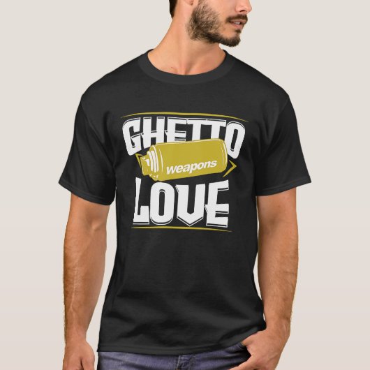Getto Graffiti Spuit Liefde Straatkunstenaars T-shirt (Voorkant)
