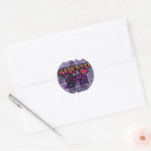 getto meid (meisje) graffiti ontwerp ronde sticker (Envelop)