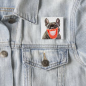 Getty Afbeeldingen | Een glimlende hond Vierkante Button 5,1 Cm (In situ)