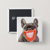 Getty Afbeeldingen | Een glimlende hond Vierkante Button 5,1 Cm (Voorkant /achterkant)