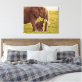 Getty Afbeeldingen | Elefant en Baby Canvas Afdruk (Insitu (Slaapkamer))