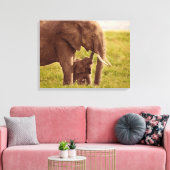 Getty Afbeeldingen | Elefant en Baby Canvas Afdruk (Insitu (Woonkamer))