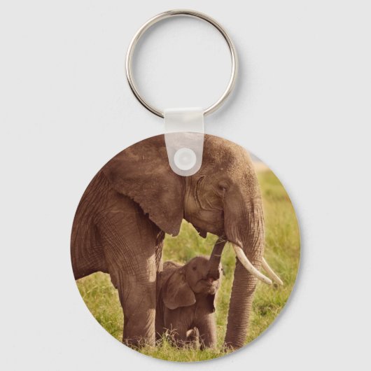 Getty Afbeeldingen | Elefant en Baby Sleutelhanger (Voorkant)