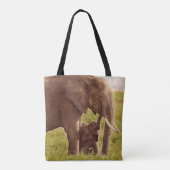 Getty Afbeeldingen | Elefant en Baby Tote Bag (Achterkant)