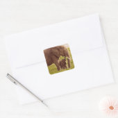 Getty Afbeeldingen | Elefant en Baby Vierkante Sticker (Envelop)