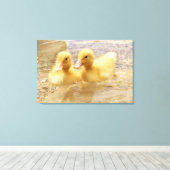 Getty Afbeeldingen | Fuzzy Yellow Ducklings Canvas Afdruk (Insitu (Houten vloer))