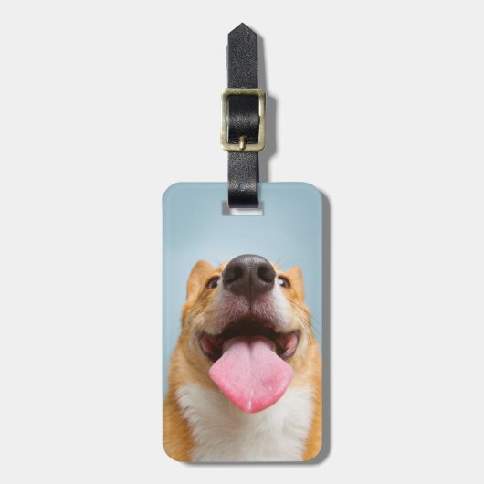 Getty Afbeeldingen | Heel Happy Corgi Bagagelabel (Voorkant verticaal)