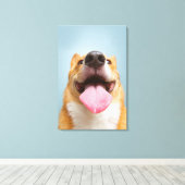 Getty Afbeeldingen | Heel Happy Corgi Canvas Afdruk (Insitu (Houten vloer))