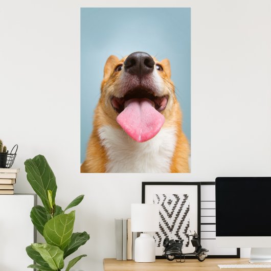 Getty Afbeeldingen | Heel Happy Corgi Poster (Thuiskantoor)