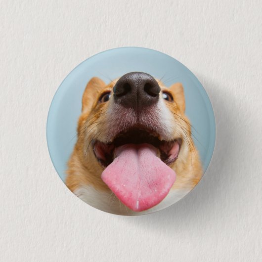 Getty Afbeeldingen | Heel Happy Corgi Ronde Button 3,2 Cm (Voorkant)