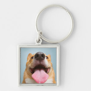 Getty Afbeeldingen Heel Happy Corgi Sleutelhanger