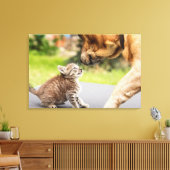 Getty Afbeeldingen | Hond en kat in liefde Canvas Afdruk (Insitu (Woonkamer))