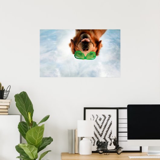 Getty Afbeeldingen | Hond met bril Poster (Thuiskantoor)