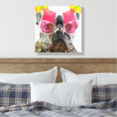 Getty Afbeeldingen | Hond met cocktailglazen Canvas Afdruk (Insitu (Slaapkamer))