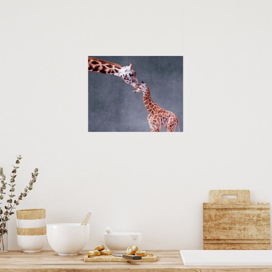 Getty Afbeeldingen | Moeder en Baby Giraffe Poster (Keuken)