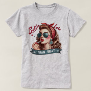 Getty Retro Girl T-shirt - beter laat dan laat. le