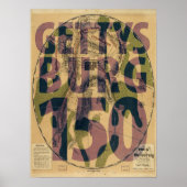 Gettysburg 150e Jubileum Map Poster (Voorkant)