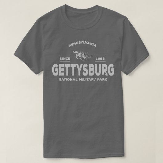  Gettysburg 1863 Nationaal Militair Park Gra T-shirt (Design voorkant)