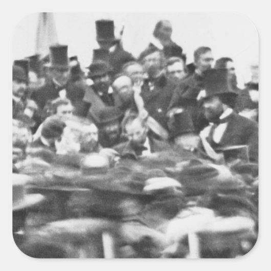 Gettysburg Address, Abraham Lincoln Vierkante Sticker (Voorkant)