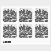 Gettysburg Address, Abraham Lincoln Vierkante Sticker (Vel)