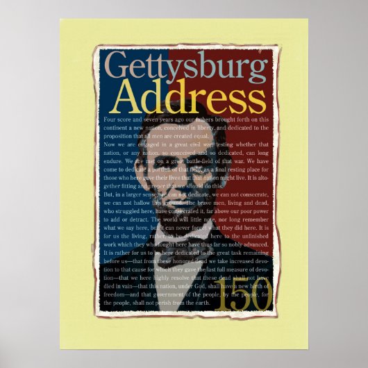 Gettysburg Adres 150th Jubileum Poster (Voorkant)